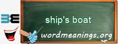 WordMeaning blackboard for ship's boat